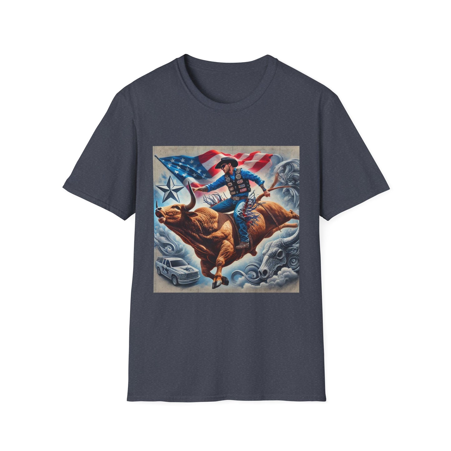 Professional Bull Riders 3D tattoo Unisex Softstyle T-Shirt