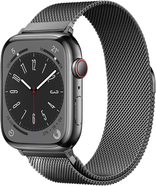 Original Stainless Steel Loop for Apple Watch Band 38Mm 40Mm 41Mm 42Mm 44Mm 45Mm 49Mm, Magnetic Clasp Replacement Bands for Iwatch Series Ultra SE 8 7 6 5 4 3 2 1, Women & Men Watch Strap for Apple