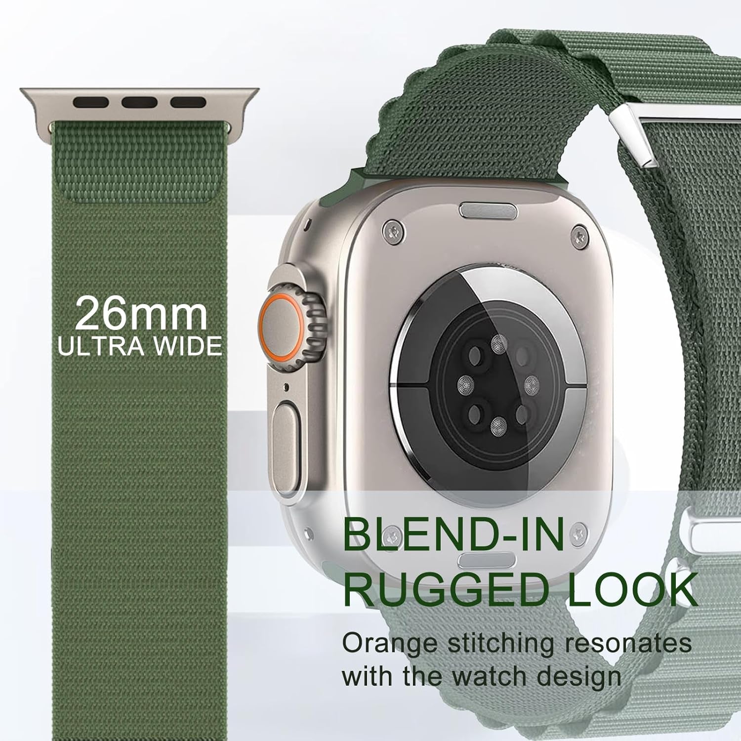 Alpine Loop Nylon Band - Compatible with Apple Watch Ultra 2/Ultra Band 49Mm 45Mm 44Mm 42Mm for Men Women, Adjustable with Metal C-Hook Strap for Iwatch Ultra 2, Iwatch Ultra Series SE 9/8/7/6/5/4/3
