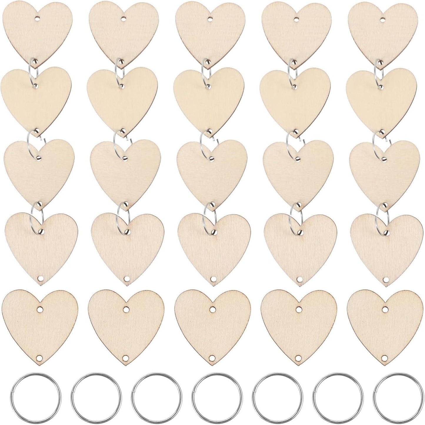 Family Birthday Wooden Reminder Calendar Board Wall Hanging Plaque Board Wood Heart Tags with 50 PCS Iron Loops for Wedding Birthday Christmas Home Wall Decor