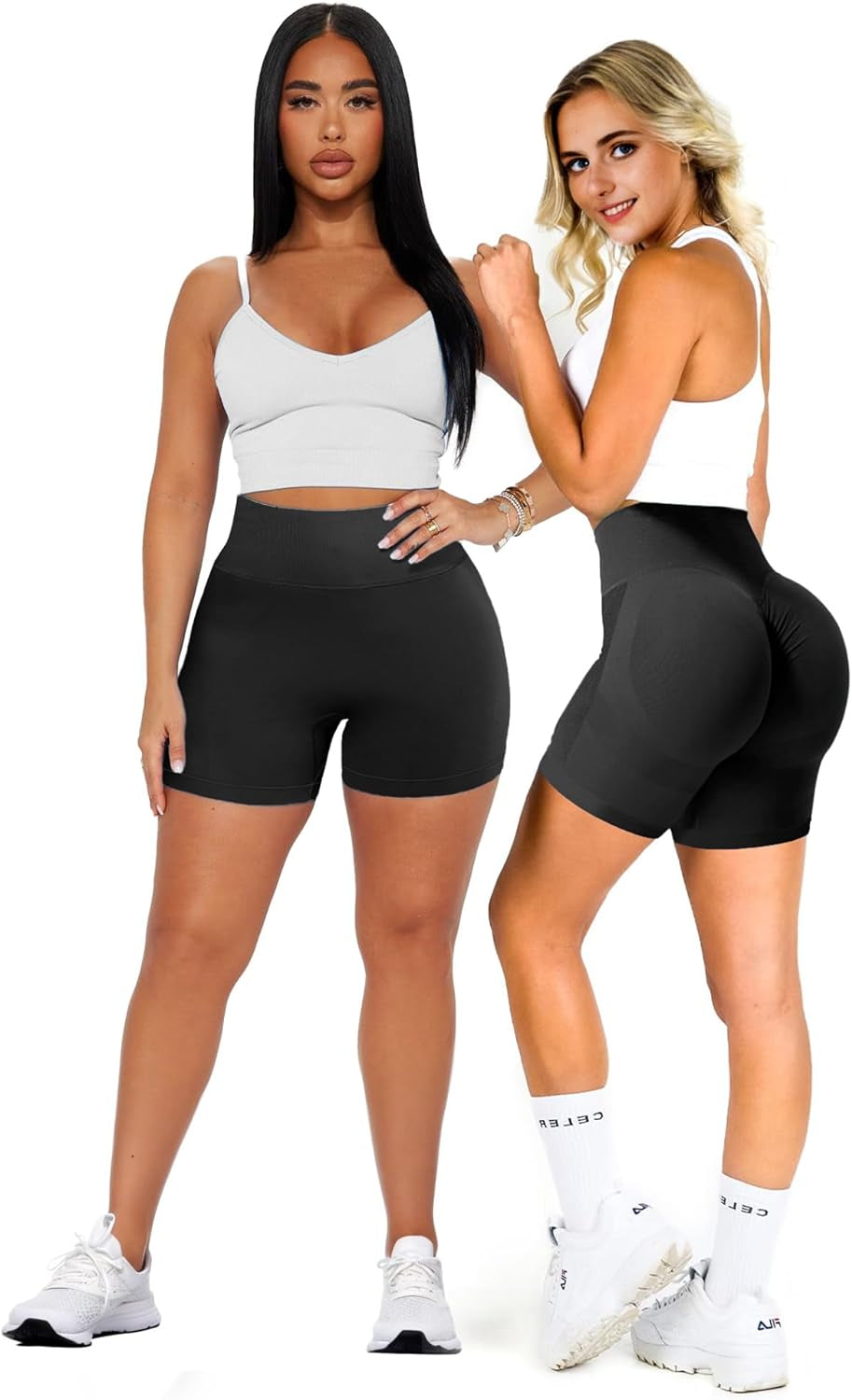 Womens Scrunch Gym Butt Lifting Seamless 5" Shorts Yoga High Waisted Workout Athletic Running Sport Active Booty Shorts