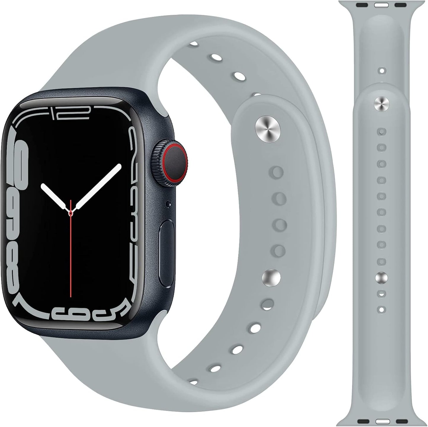 Sport Bands for Apple Watch Band 40Mm 44Mm 45Mm 49Mm 41Mm 38Mm 42Mm Women/Men,Soft Silicone Strap for Apple Watch Series 9,Ultra 2,8,Ultra,Se,7 6 5 4 3,Correa Iwatch Bands Wristband