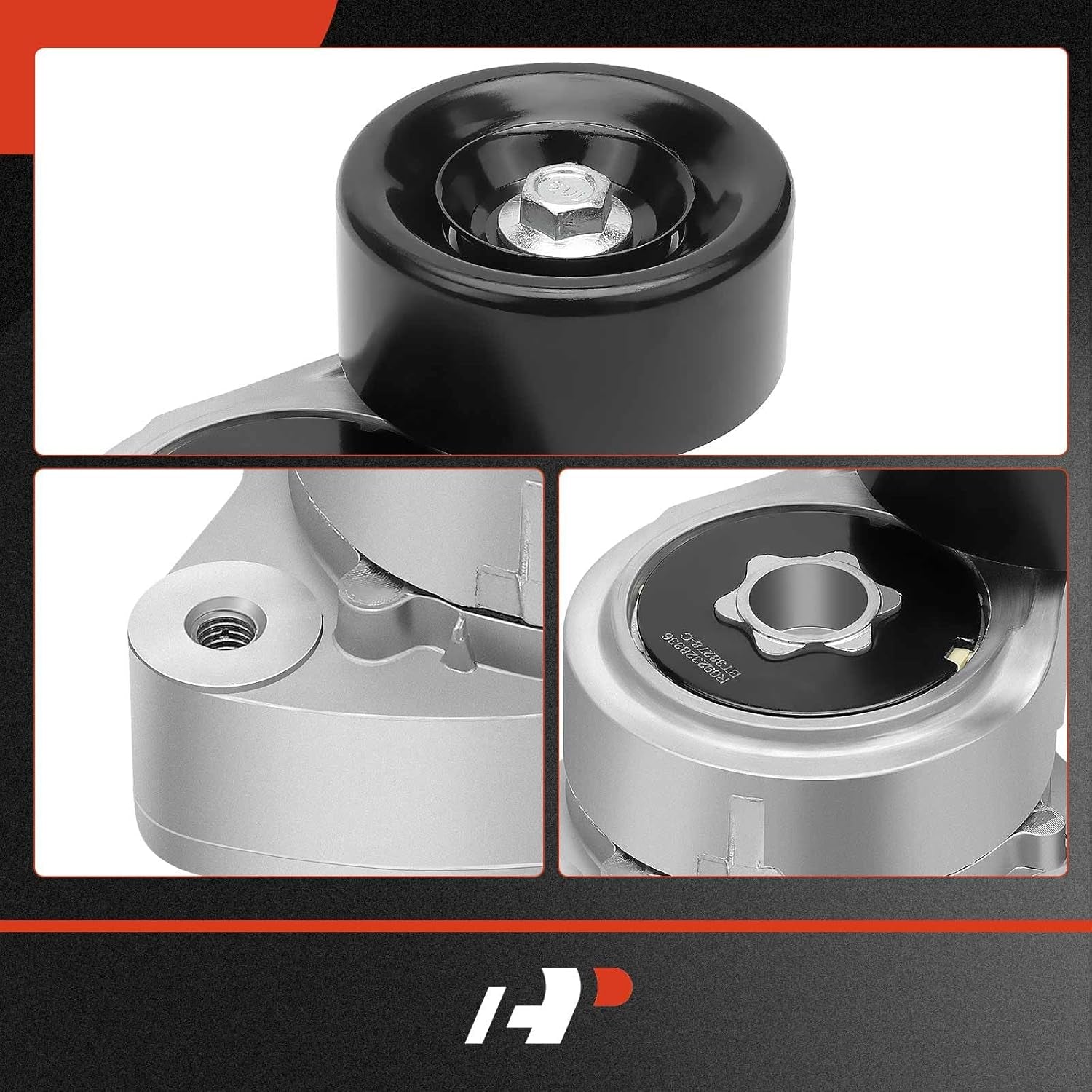 Belt Tensioner Assembly with Pulley Compatible with Honda Accord 2003-2007, Civic 2006-2015, CR-V, Element & Acura TSX, CSX, RDX, ILX, Replace# 31170RAAA01, 31170PNA023