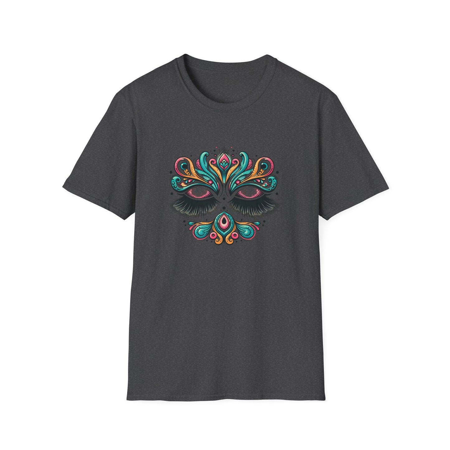 Colorful Mandala Unisex Softstyle T-Shirt – Bohemian LASHES Vibe for Art Lovers
