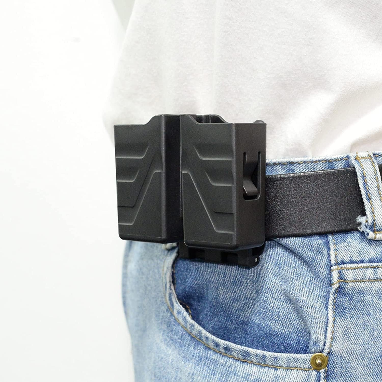 Double Magazine Holster, Universal Magazine Holder Fits 9Mm/.40 Dual Stack Mag, Magazine Pouch with Belt Clip for Glock/S&W/Ruger/Sig Sauer/Taurus/Cz/Walther Upgraded Solid Polymer Material