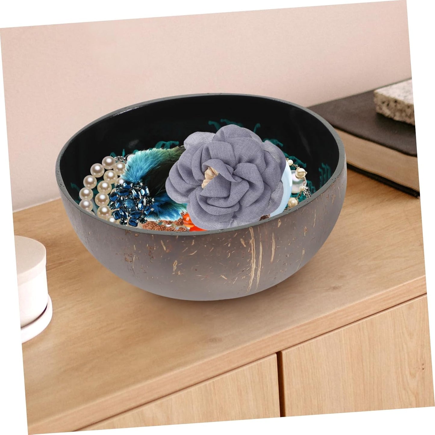 Offering Bowl Shell Key Holder Key Holder Bowl Coconut Storage Bowl Coconut Bowls Dessert Bowl Bowls for Food Desktop Organizer Wooden Soup Bowls Cute Snack Office Coconut Shell