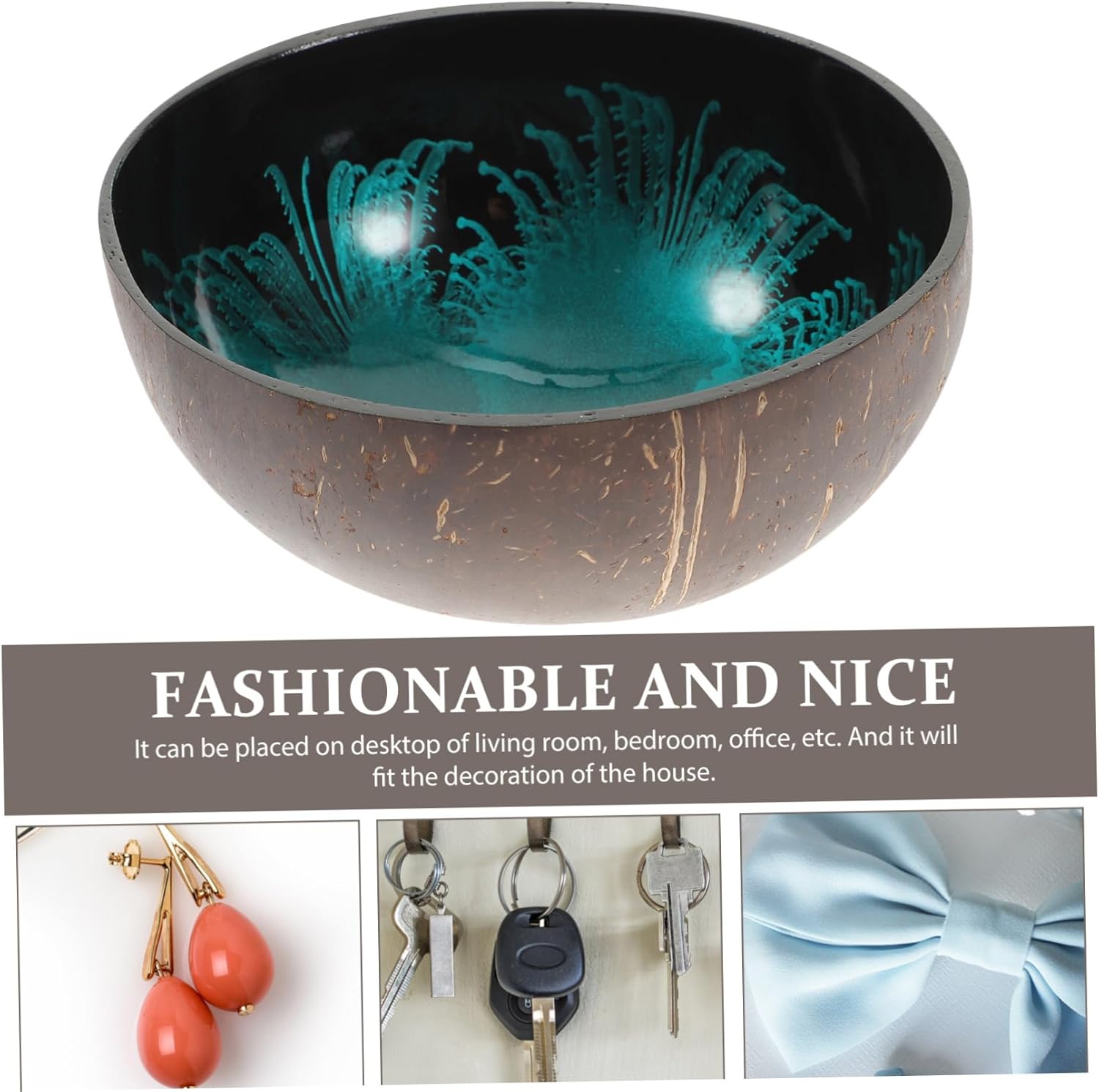 Offering Bowl Shell Key Holder Key Holder Bowl Coconut Storage Bowl Coconut Bowls Dessert Bowl Bowls for Food Desktop Organizer Wooden Soup Bowls Cute Snack Office Coconut Shell