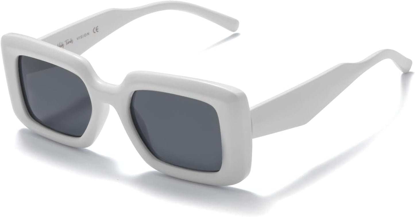 Rectangle Sunglasses Men Tinted Polarized Big Square Retro 90S Vintage Y2K Glasses for Women UV Protection