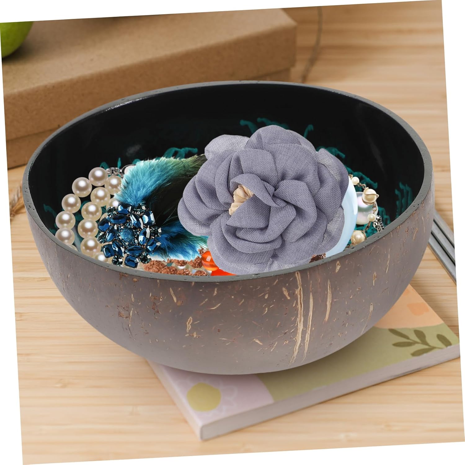 Offering Bowl Shell Key Holder Key Holder Bowl Coconut Storage Bowl Coconut Bowls Dessert Bowl Bowls for Food Desktop Organizer Wooden Soup Bowls Cute Snack Office Coconut Shell