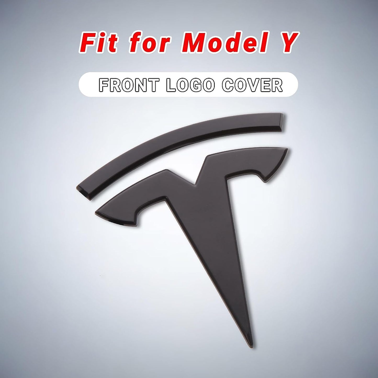 Model Y Accessories for Tesla Emblem Sticker 2Pcs/Set 2024 2023 2022 2021 2020 Logo Decal (Black)