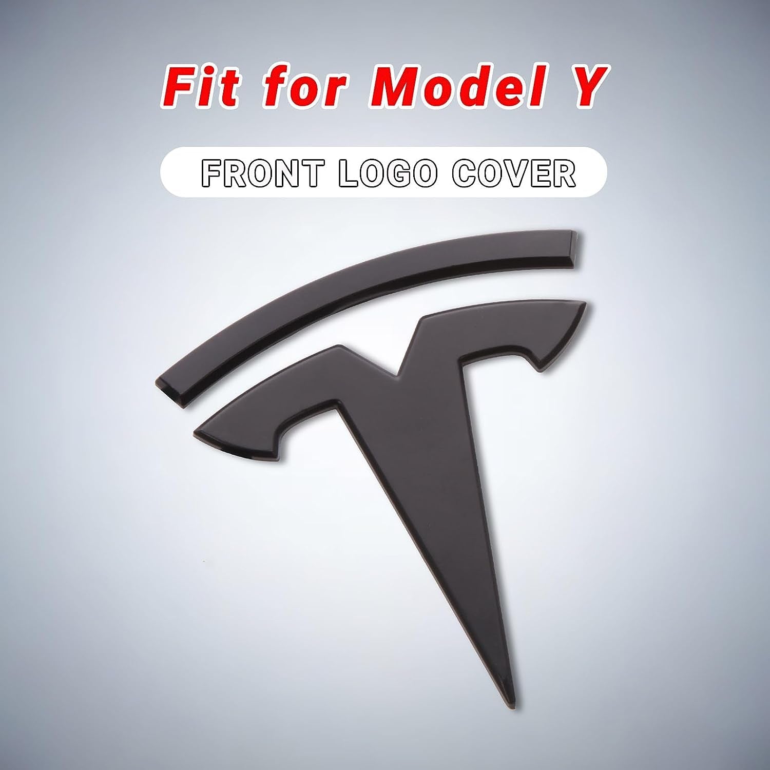 Model Y Accessories for Tesla Emblem Sticker 2Pcs/Set 2024 2023 2022 2021 2020 Logo Decal (Black)