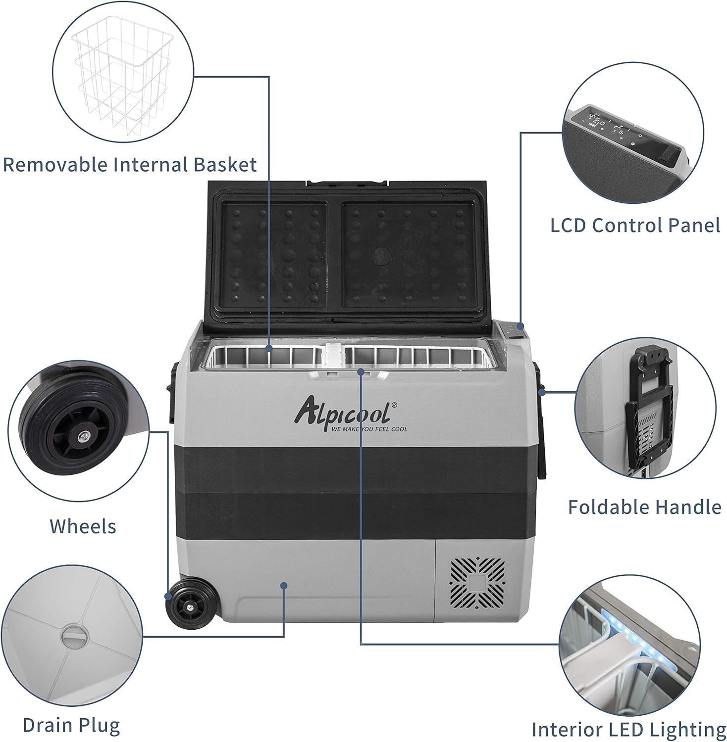 T60 Dual Temperature Control 12 Volt Refrigerator 63 Quart Portable Car Fridge Freezer (-4°F~68°F) for Truck, RV, Boat, Camping and Travel TRUCK DRIVER