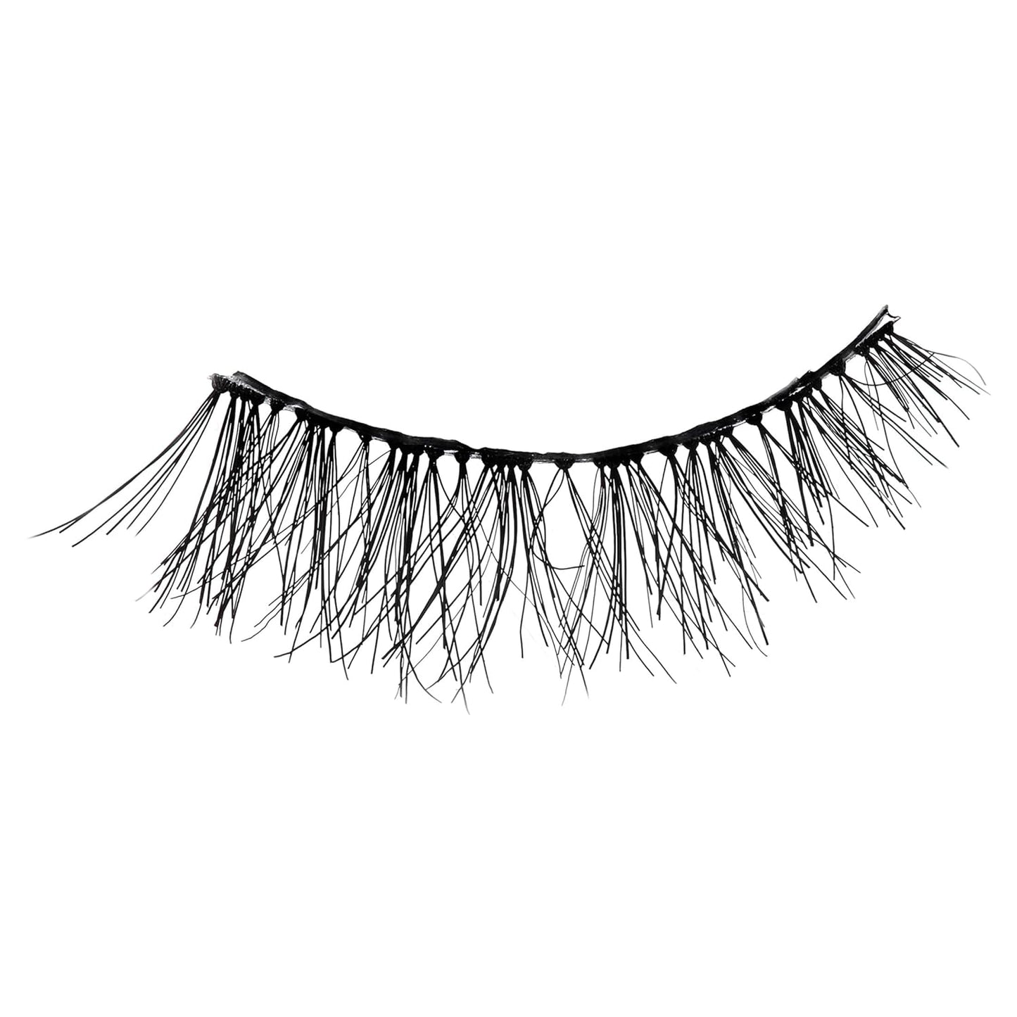 Demi Wispies Eyelashes - Black, the Original Feathered Lash Demi Lashes, Reusable Invisiband Strip Lashes, 6 Pairs, 1 Pack