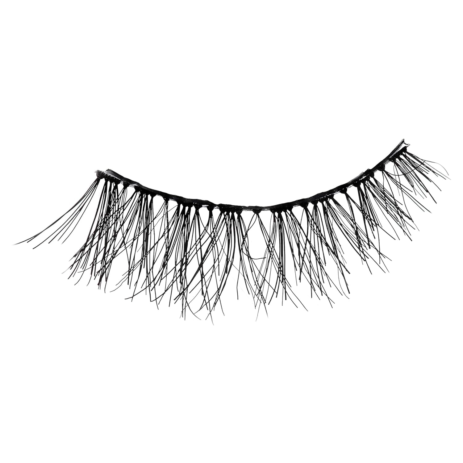 Demi Wispies Eyelashes - Black, the Original Feathered Lash Demi Lashes, Reusable Invisiband Strip Lashes, 6 Pairs, 1 Pack