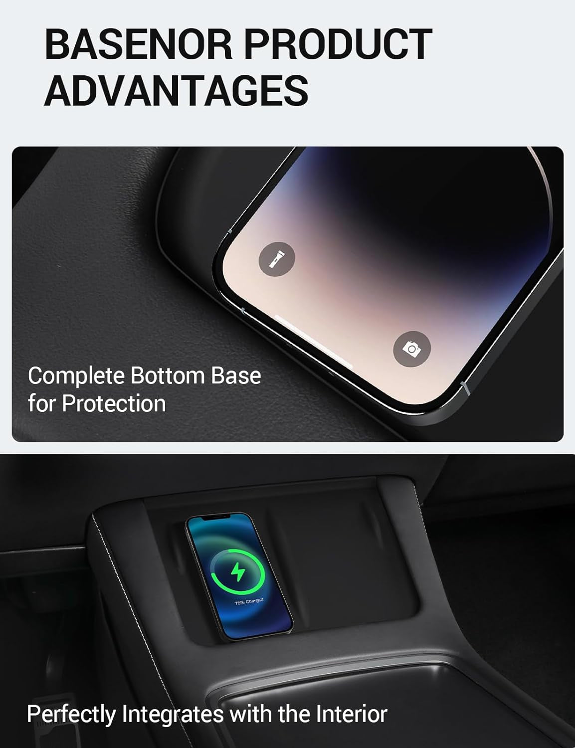 2024 Upgrade Tesla Model Y Model 3 Center Console Wireless Charger Mat Silicone Cover Wireless Charging Phone Pad for Tesla Interior Accessories (Not Suitable for 2024 Model 3)