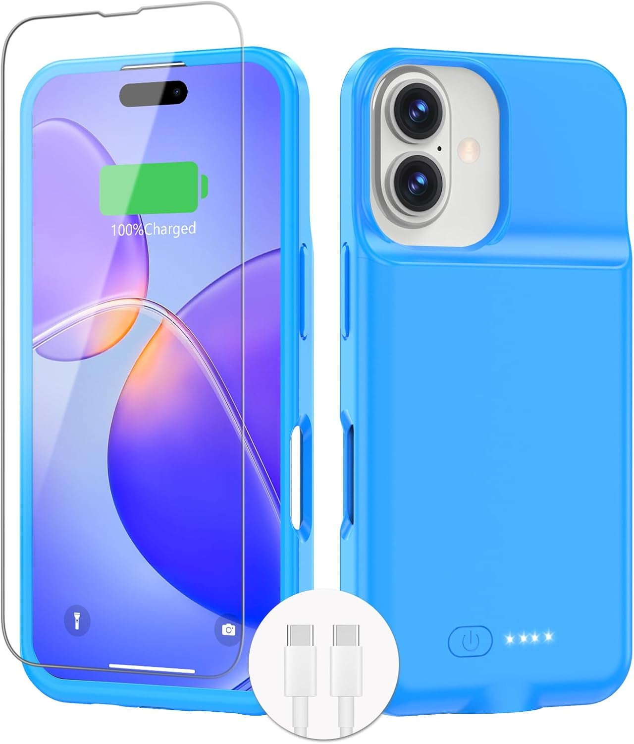 Battery Case for Iphone 16/16E, 15W Fast 8500Mah Charging Portable Rechargeable Charger Case Cover for Iphone 16/16E Charging Case-6.1Inch,Red