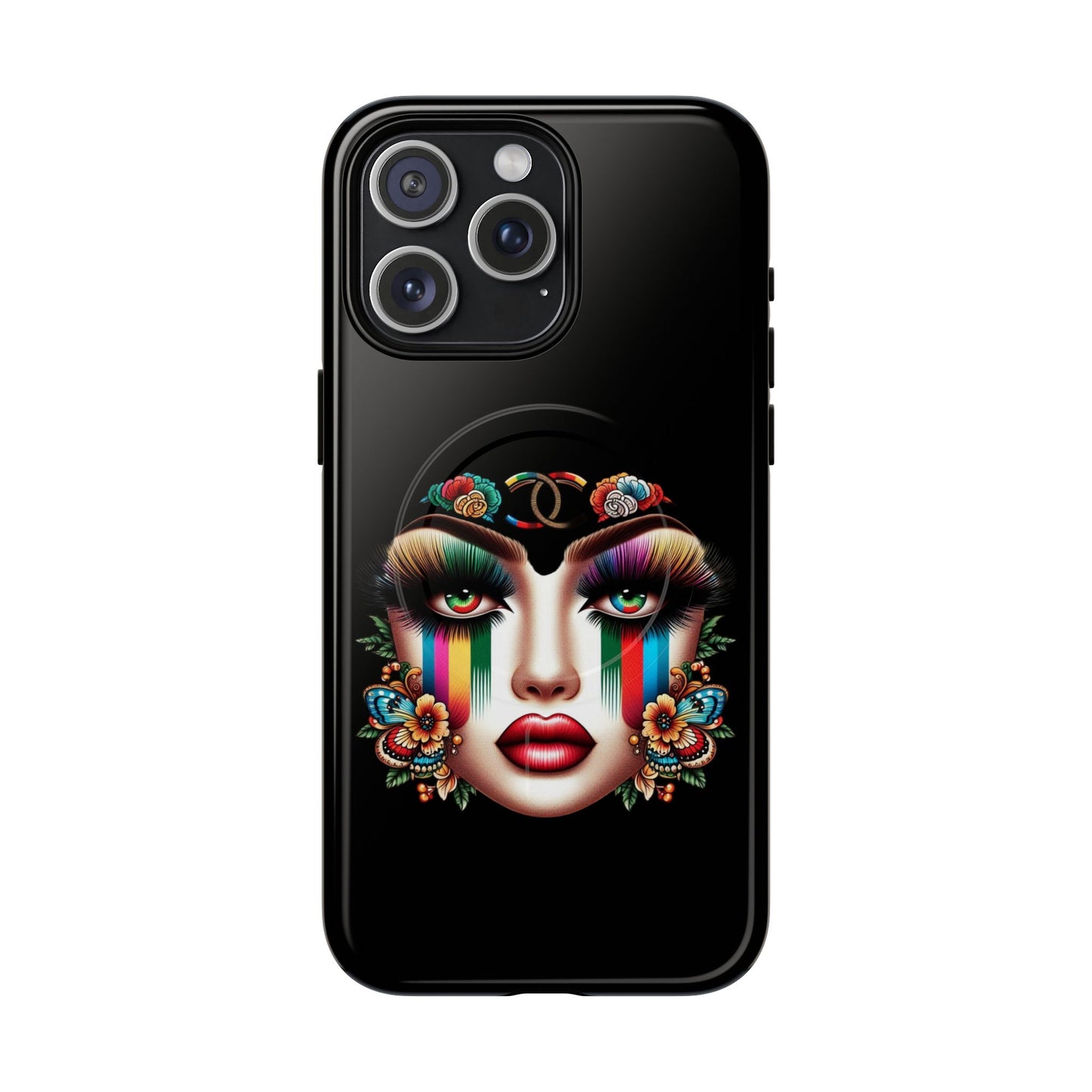 Gucci Inspired Artistic Tough Magnetic Phone Case - Vibrant Lady Design