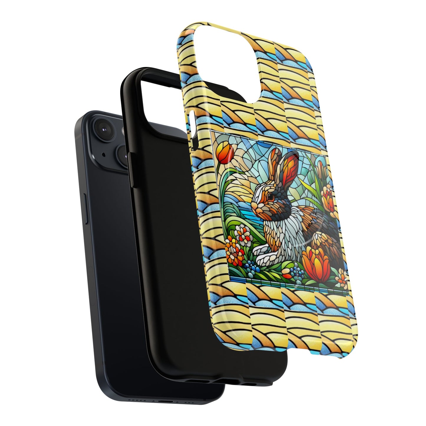 Dutch Rabbit Animal Stained Glass Design Tough Magnetic Cases