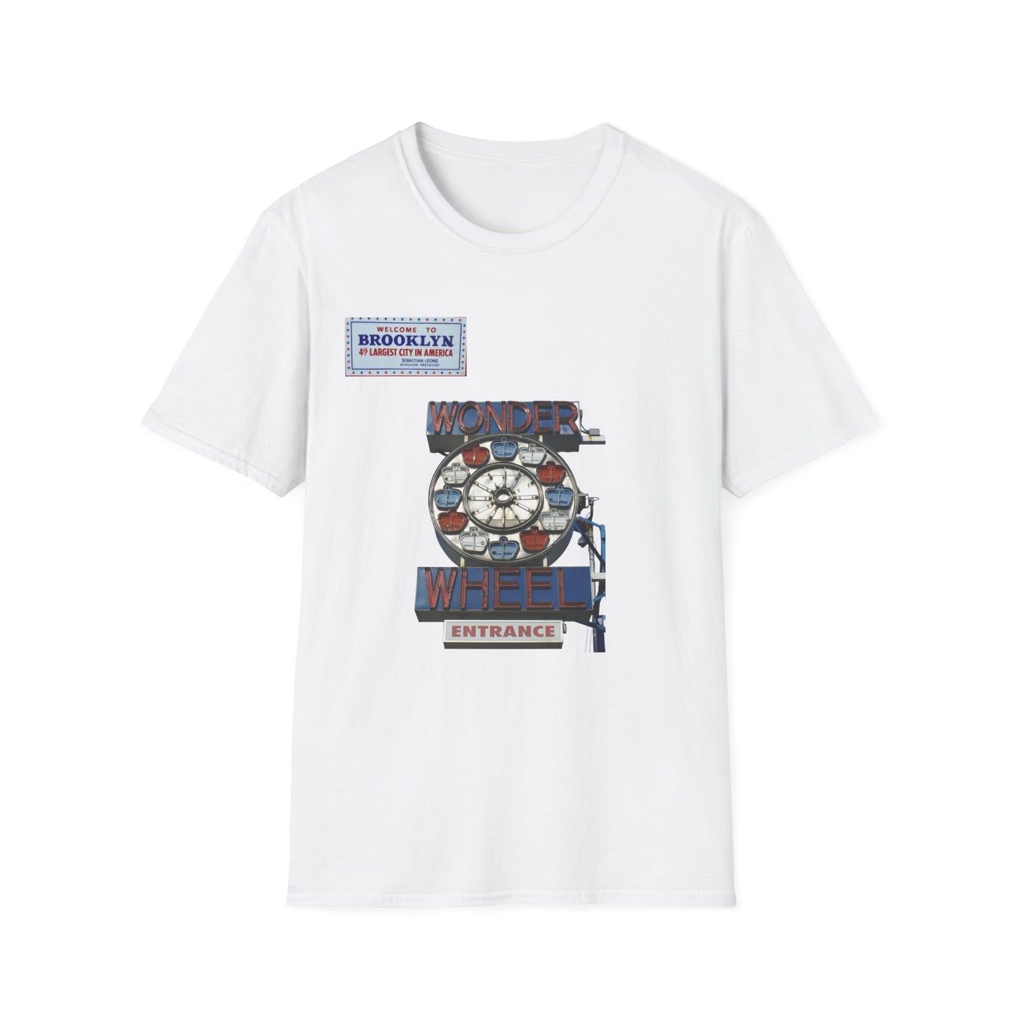 RETRO VINTAGE Wonder Wheel Brooklyn, NY Unisex Softstyle T-Shirt