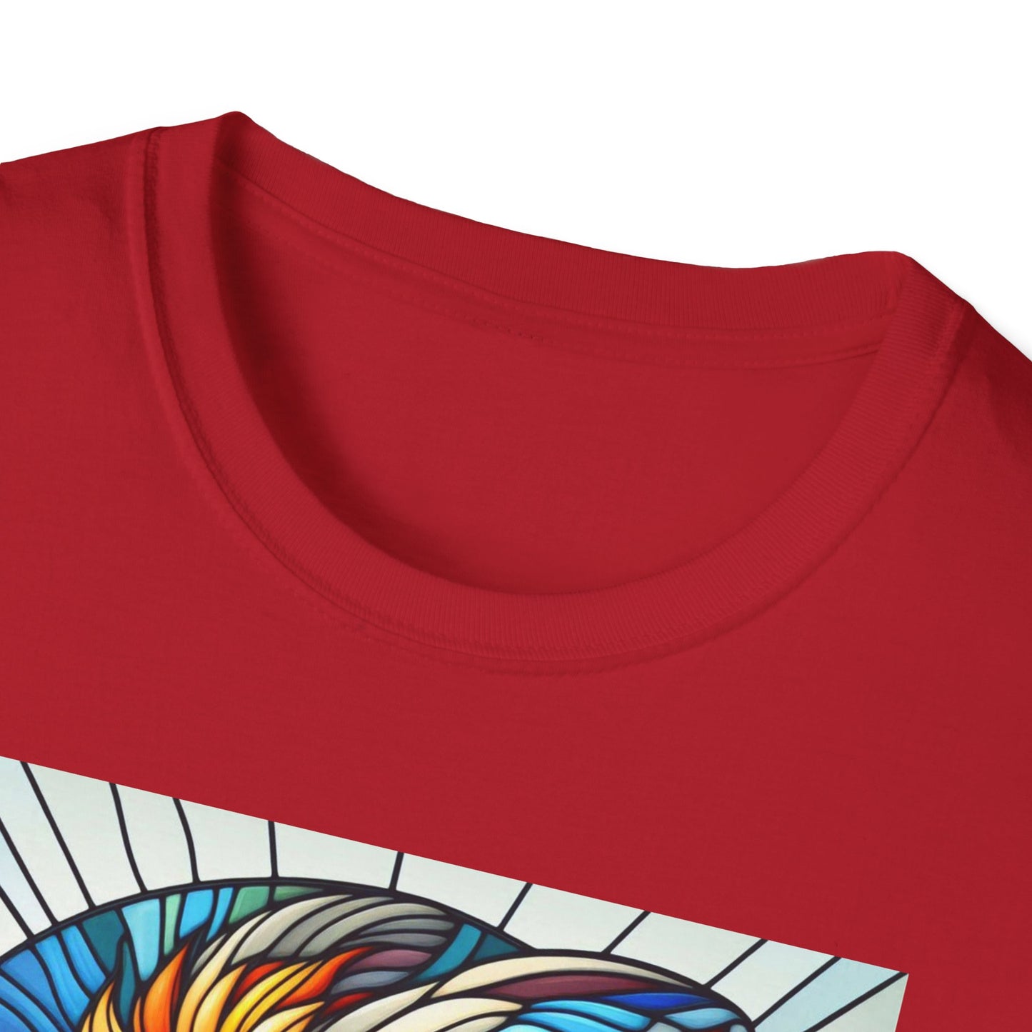 Lionhead Rabbit Animal Stained Glass Design Unisex Softstyle T-Shirt