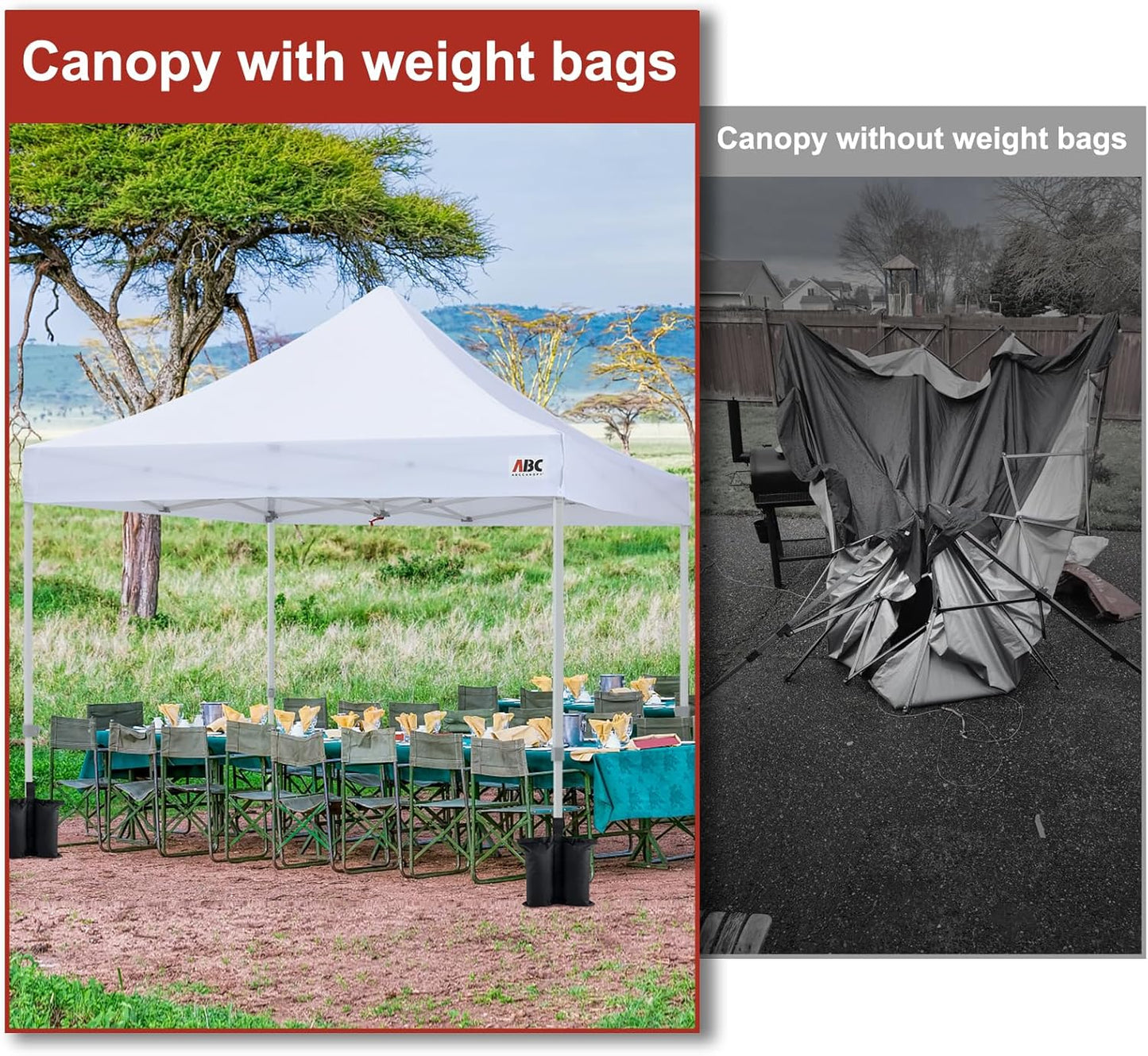 Canopy Weights 120 LBS Gazebo Tent Sand Bags,4Pcs-Pack (Black)