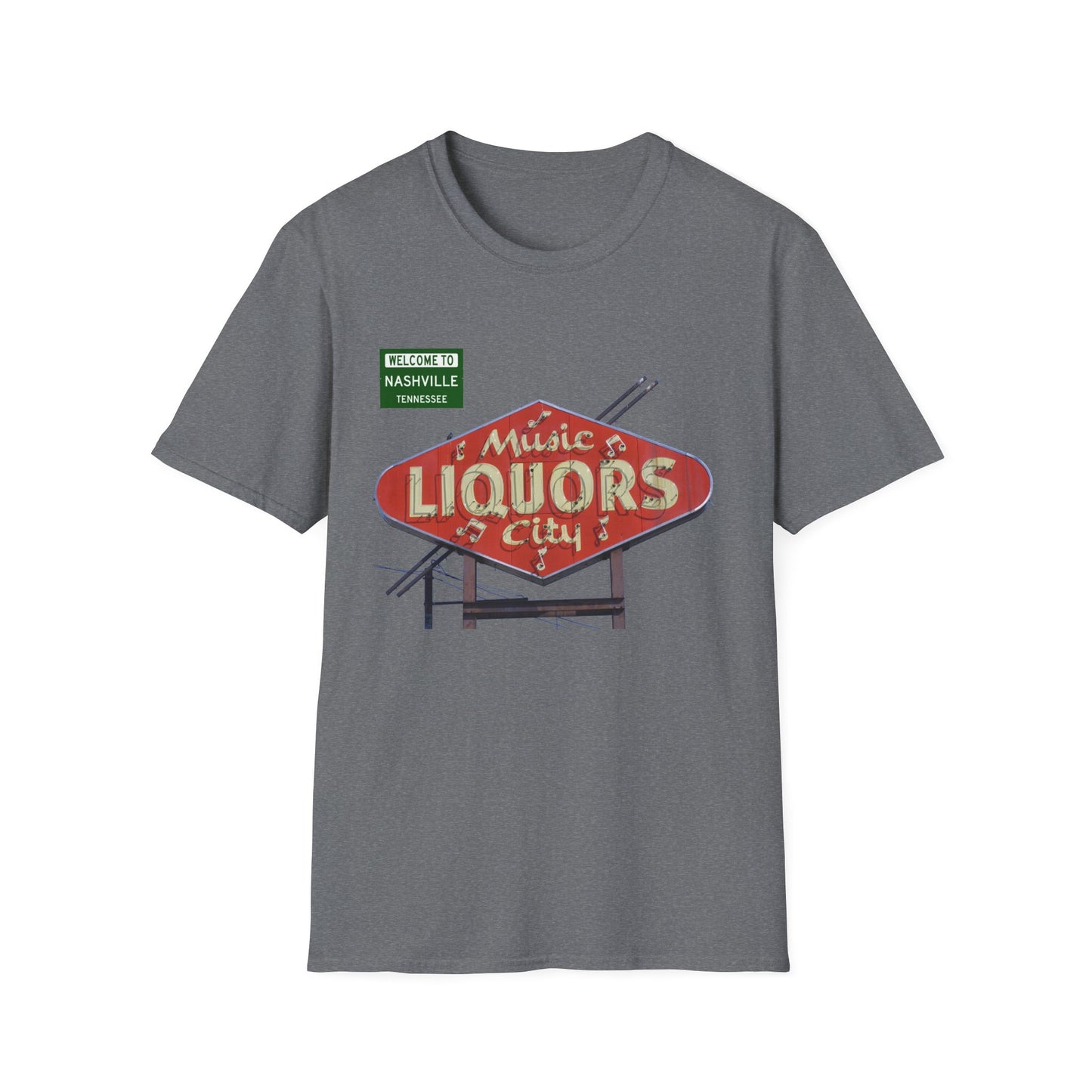 RETRO VINTAGE Music City Liquors [gone] Nashville, TN Unisex Softstyle T-Shirt
