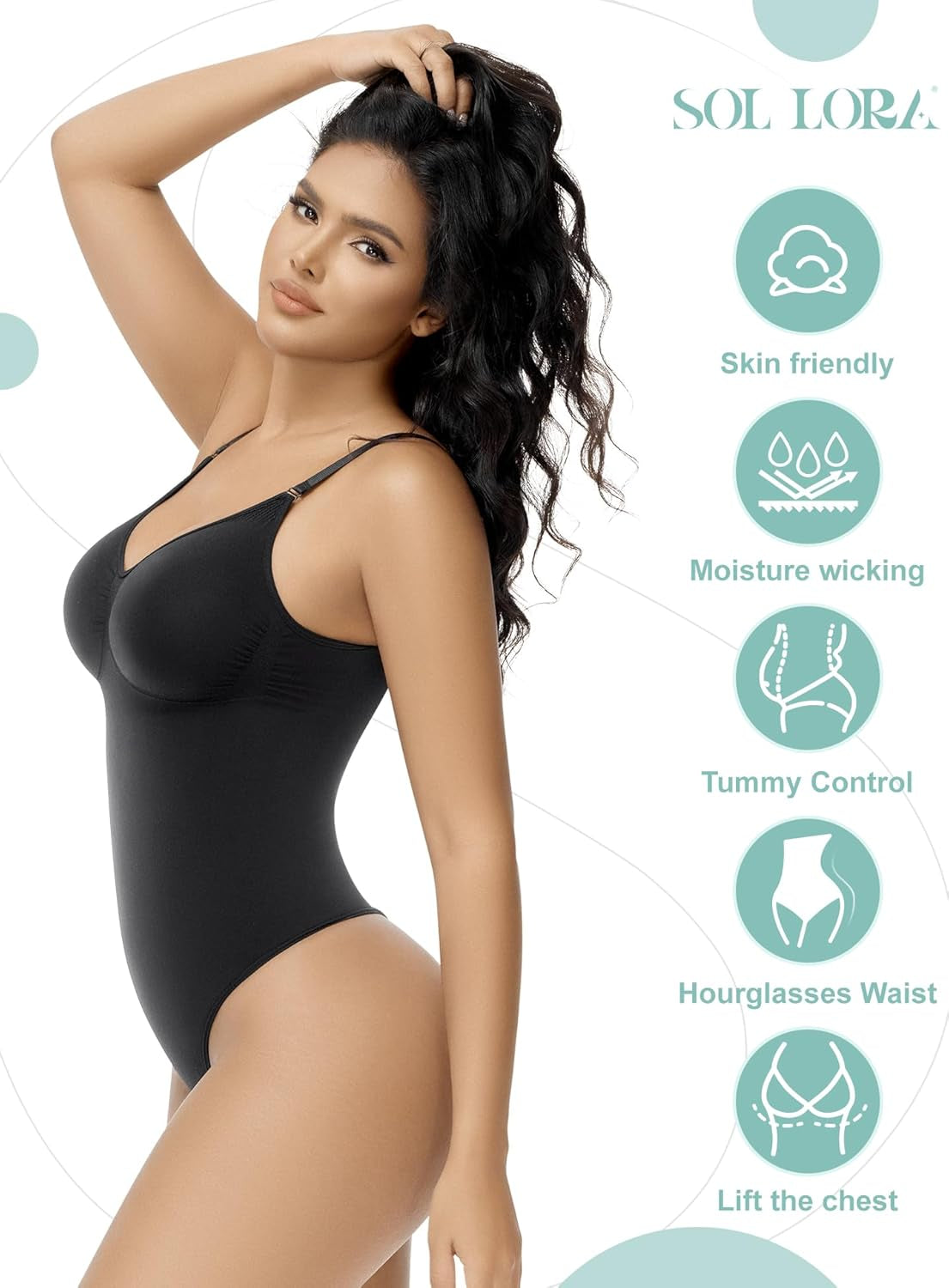 Shapewear Tummy Control Bodysuit for Women Seamless Body Shaper Sculpting Snatched Waist Trainer Thong Body Suit