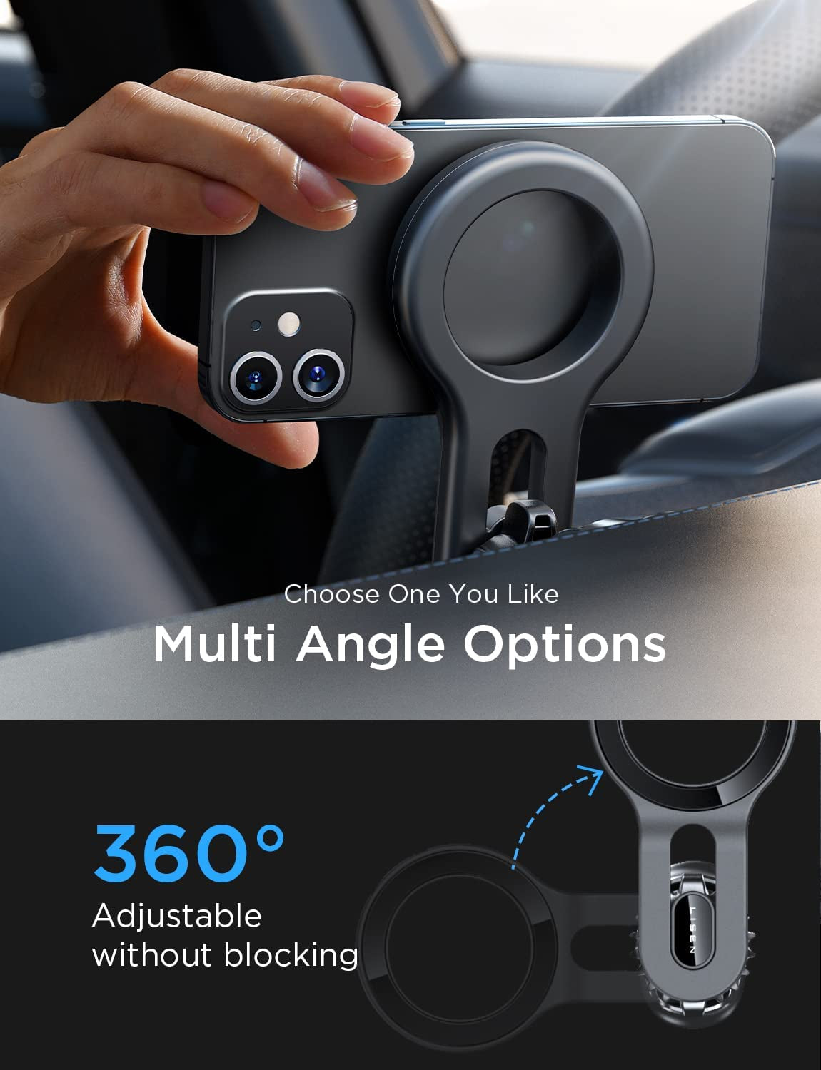 for Iphone 16 Magsafe Car Mount, [Quick Install] Magnetic Mag Safe Car Phone Holder Vent, Car Truck Accessories Gifts for Him Her Iphone 16E 16 Pro Max 15 14 13 12 plus Mini Men Women, Black