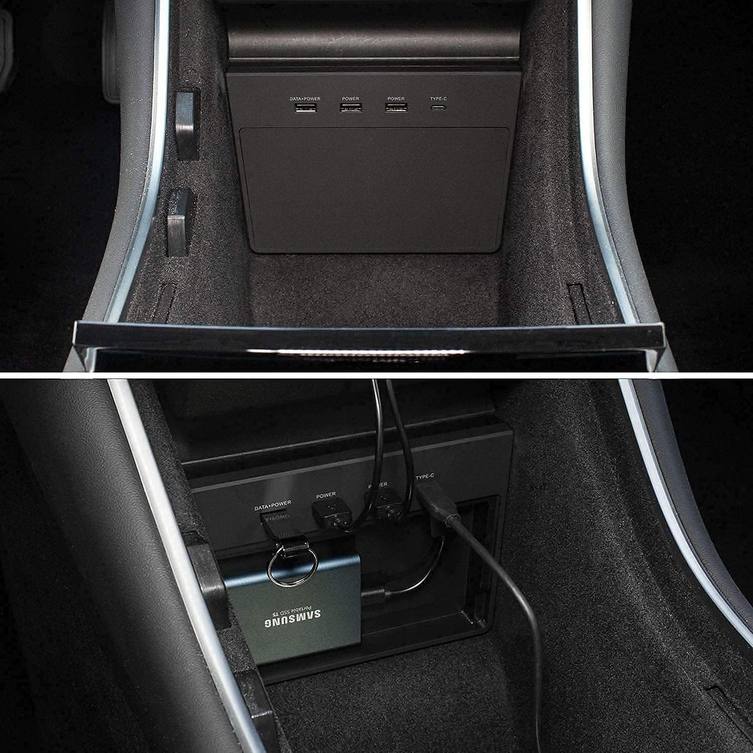 USB Hub 5 in 1 Ports for Tesla Model 3 before June 2020(Not Fit for Model Y),Dashcam & Sentry Mode Viewer USB Hub Dongle USB (Not Fit for Tesla Model 3 Produced after June 2020)