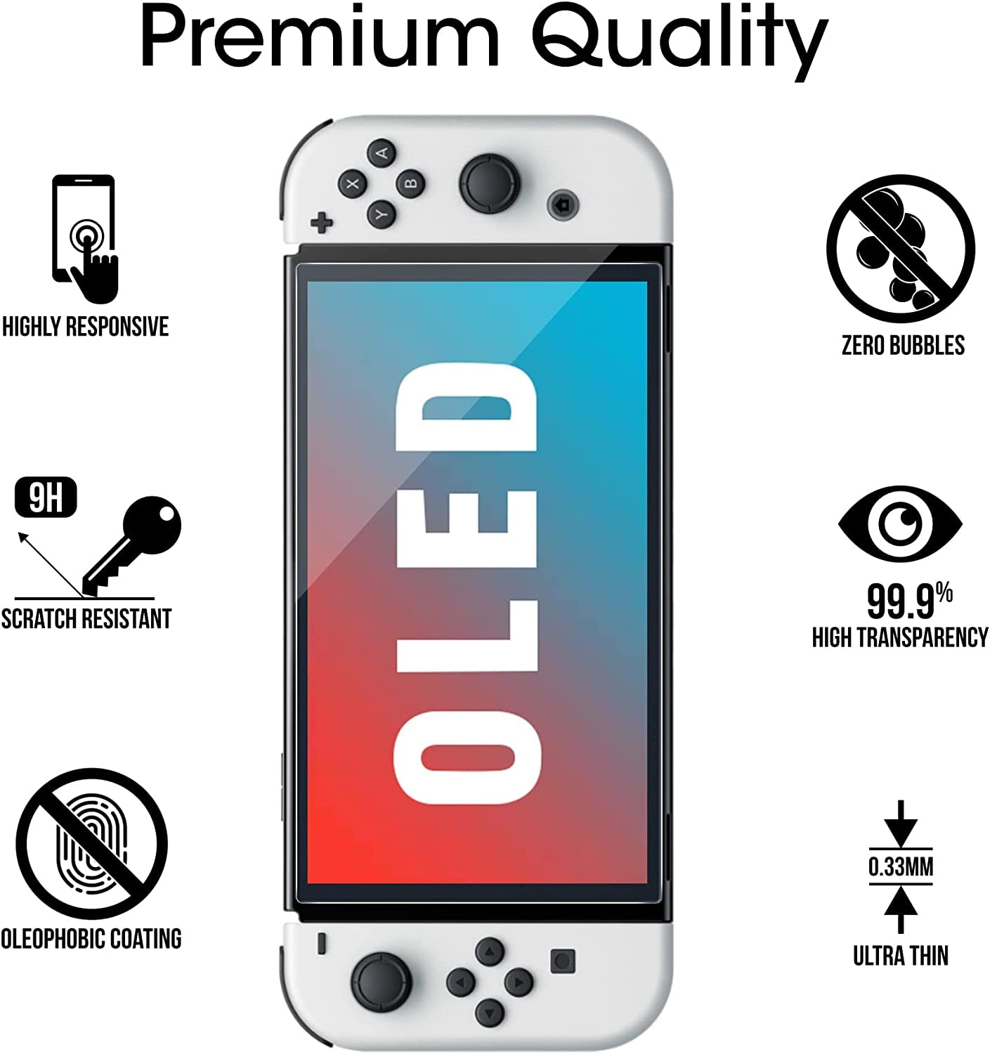 Auto-Alignment Onetouch for Nintendo Switch OLED 7.0" 2021 Screen Protector, Tempered Glass, 30 Seconds Installation, Bubble Free, Anti-Scratch, Touch Sensitive, Ultra-Clear [2 Pack]