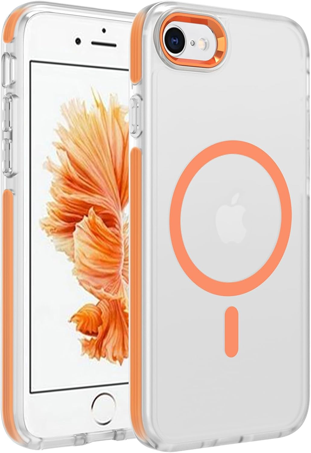 2025 New Magnetic for Iphone 16E Case,Compatible with Magsafe,Military Grade Drop Tested, Shockproof Matte Translucent Hard Back Slim Protective Case.Black Magnetic Circle.