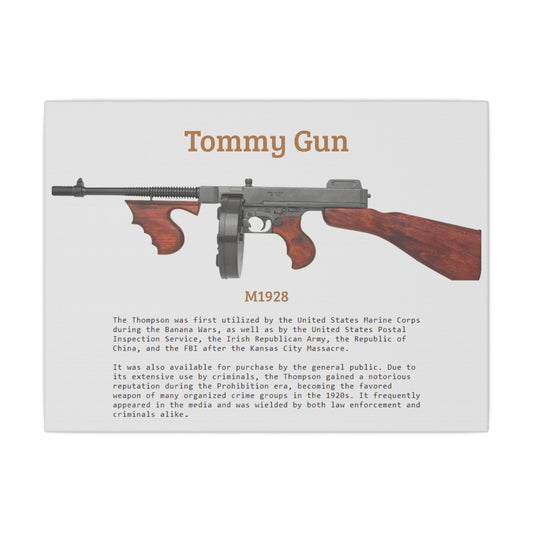 Thompson submachine gun TOMMY GUN M1928 Matte Canvas, Stretched, 0.75" (Multi-Size)