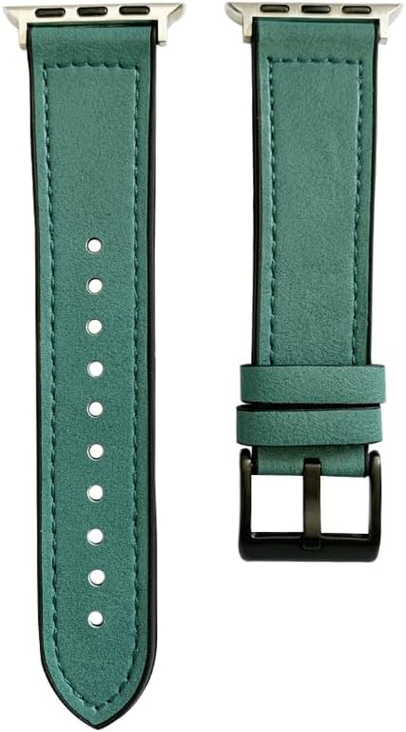 Compatible with Apple Watch Band 49Mm 45Mm 44Mm 42Mm 41Mm 40Mm 38Mm, Genuine Leather Bands Strap for Iwatch Ultra SE SE2 Series 8 7 6 5 4 3 2 1 (Blue,38Mm/40Mm/41Mm)