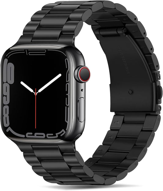 Band Compatible with Apple Watch Band 41Mm 40Mm 38Mm Premium Stainless Steel Metal Replacement Strap Compatible with Apple Watch SE Series 9 8 7 6 5 4 3 2 1 (Black)