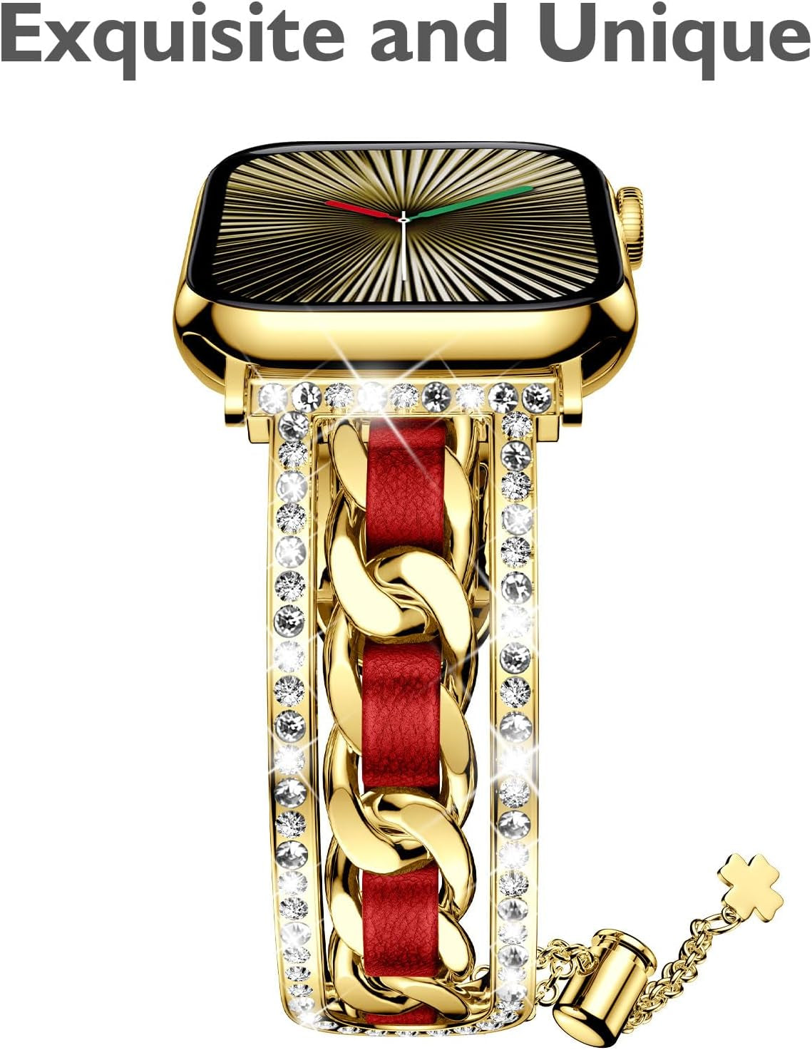 Stylish Compatible with Women Apple Watch Bands 41Mm 40Mm 38Mm 42Mm, Bling Pendants Charms Bracelet for Iwatch Series 10 9 8 7 6 5 4 3 2 1 SE Ultra