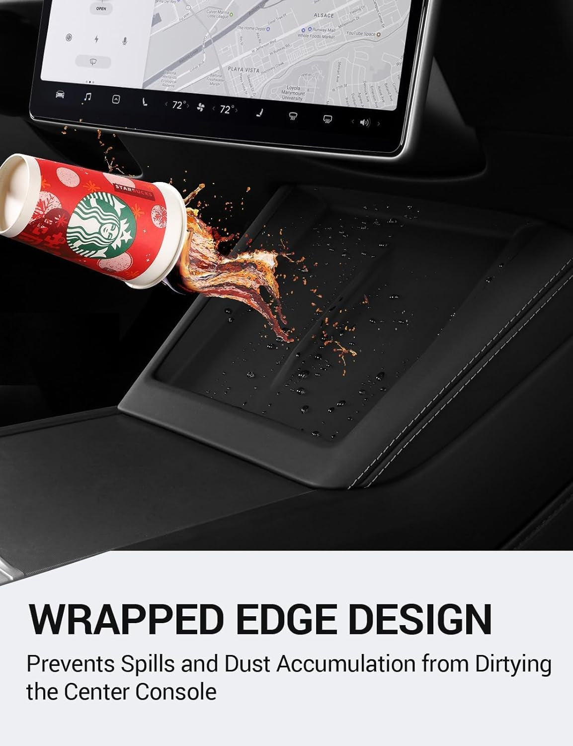 Upgrade Tesla Model 3 Highland Center Console Wireless Charger Mat Silicone Cover Wireless Charging Phone Pad for 2024 2025 Model 3 Interior Accessories