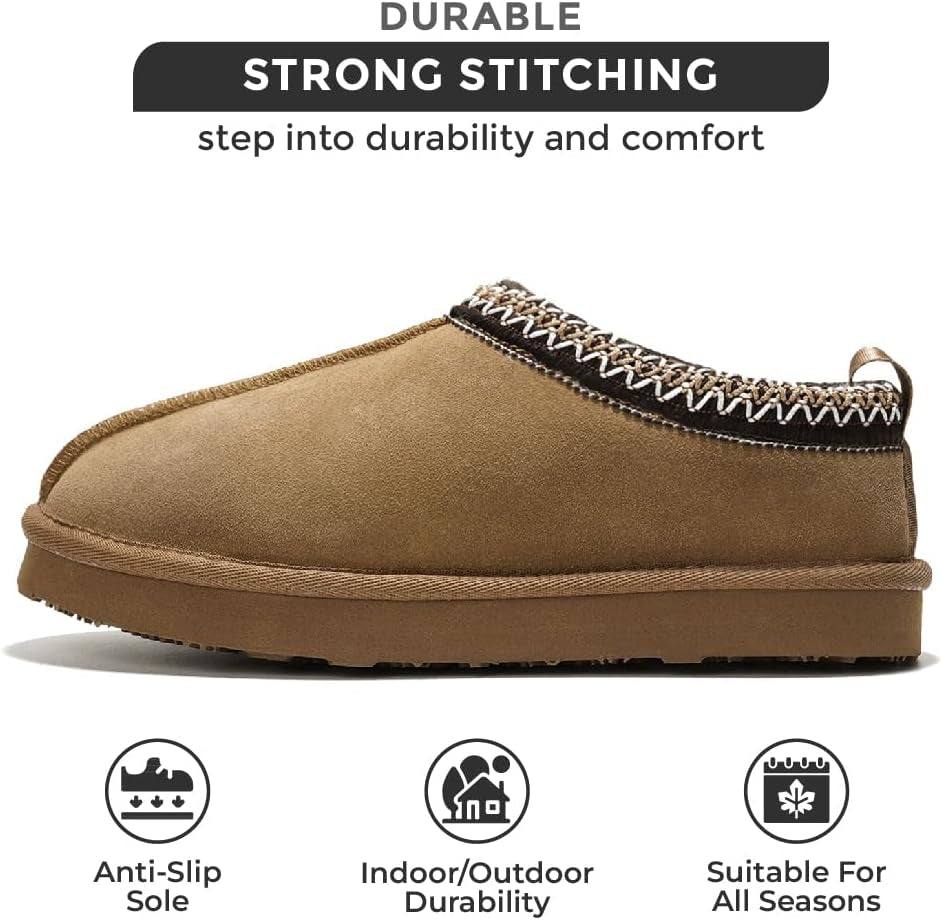 Slippers for Women Genuine Australian Sheepskin & Real Shearling Fur Women'S Slippers - Memory Foam Womens Slippers - Fuzzy Slippers Gifts for Women Footwear (Nerita, Chstnt, 6)