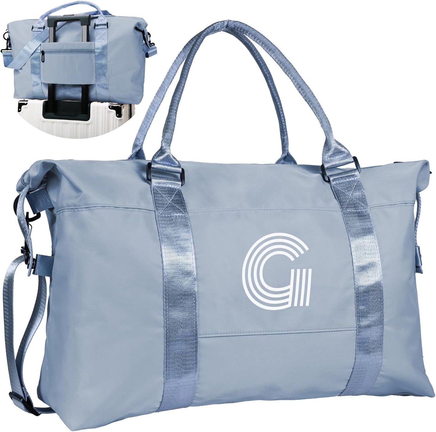 Bridesmaid Gifts, Teacher Appreciation Gift, Initial Travel Duffel Bag, Kids Duffel Bag,Personalized Weekender Bag, Birthday Gifts for Women Gifts for Teen Girls (Letter S)