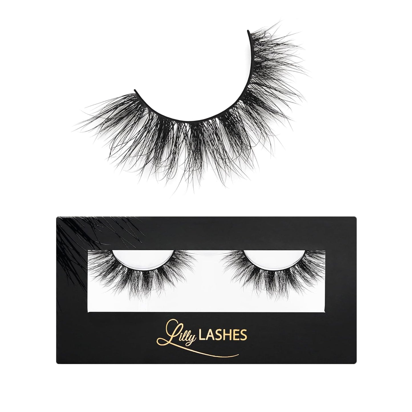 Miami Flare 3D Mink Lashes, Mink Eyelashes, the Original Lilly Lash for Wispy & Natural Look, Reusable Eyelashes up to 25X, Fluffy Lashes, Strip Lashes, Lash Glue Not Included