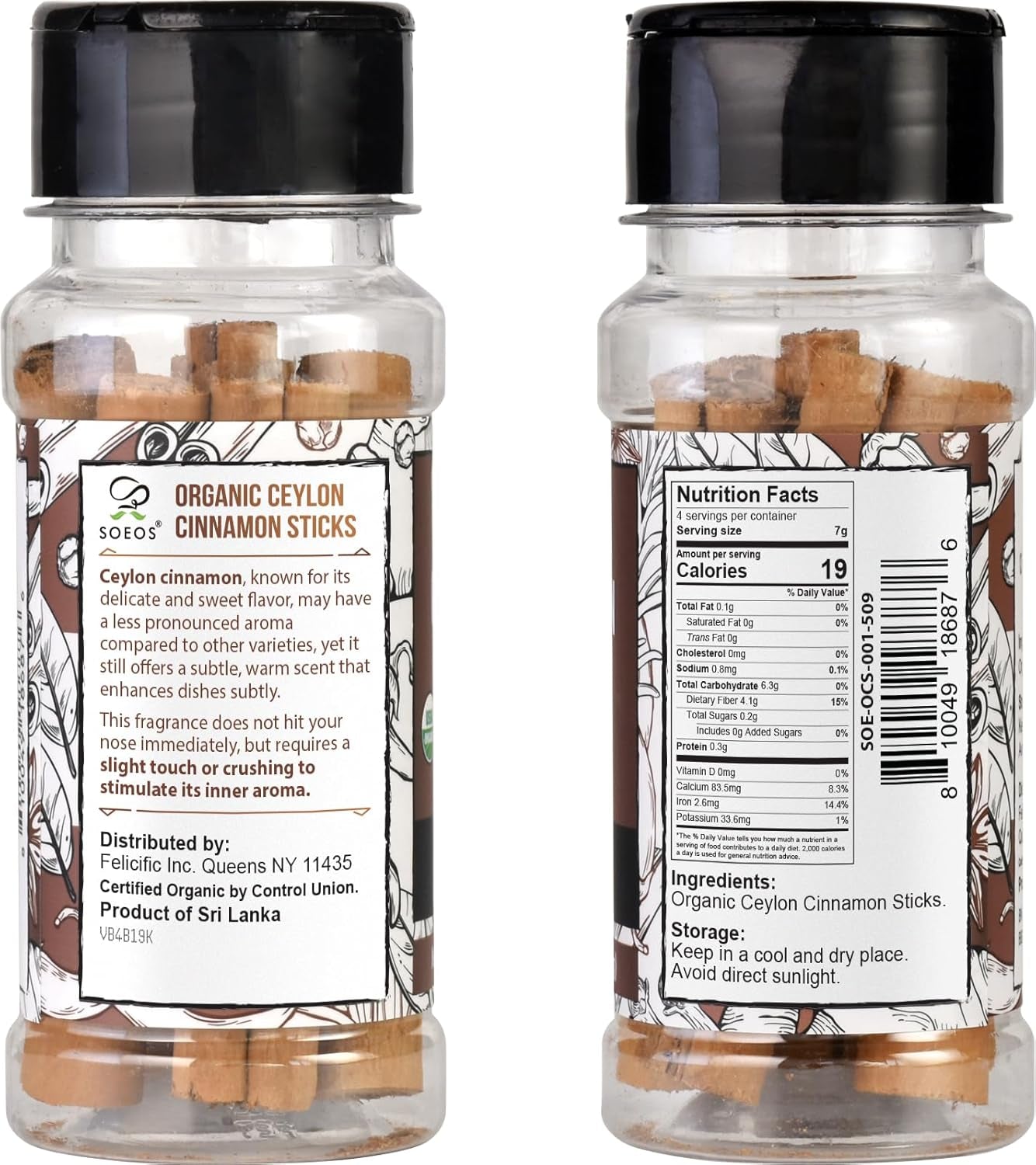 Ceylon Cinnamon Sticks, Organic Ceylon Cinnamon Sticks, Real Cinnamon Sticks Farmed in Sri Lanka, Non-Gmo, Cinnamon for Coffee, Baking, Cooking and Beverages 1 Oz (28G) TLBH