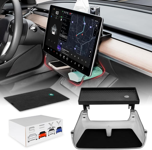Under Screen Storage Organizer Model 3/Y Magnetic Center Console Organizer - Compatible with Tesla Model 3 2023-2017 Model Y Accessories 2024-2020 [Not Fit 2024 Model 3 Highland]