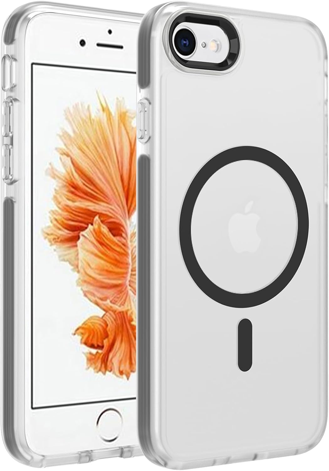 2025 New Magnetic for Iphone 16E Case,Compatible with Magsafe,Military Grade Drop Tested, Shockproof Matte Translucent Hard Back Slim Protective Case.Black Magnetic Circle.