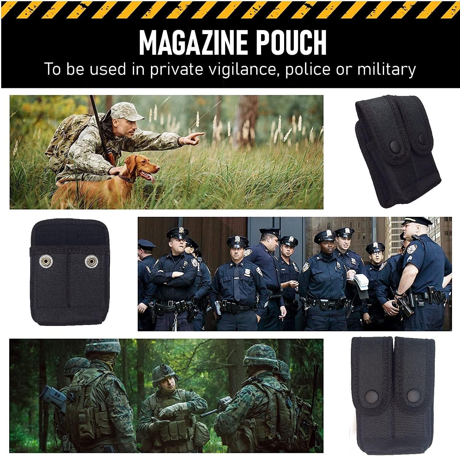 Magazine Pouch - Tactical Dual Stack Gun Mag Holster - Nylon Universal Belt Double Ammo Holder - Fits 9Mm .40 .380 10Mm for Glock Canik S&W M&P Sig Sauer Ruger Walther HK Pistols Etc - 4 Variation