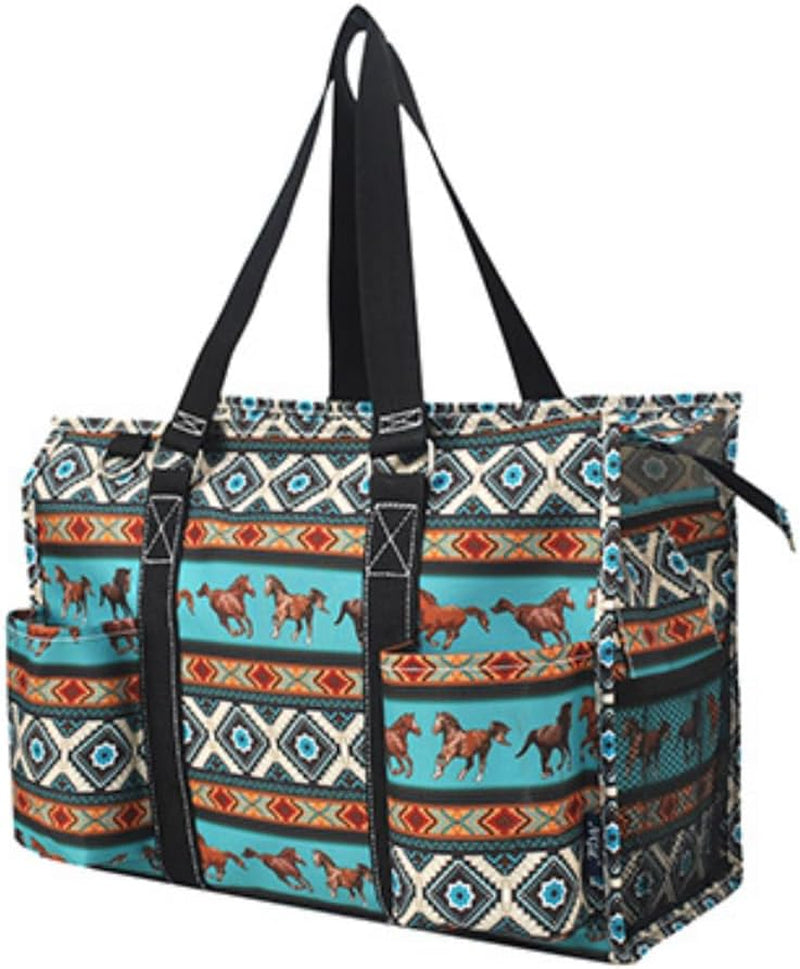 Utility Water Resistant Tote Bag, Top Zipper Closure, Perfect Gifts for Working Women, Nurses, Gym Bag