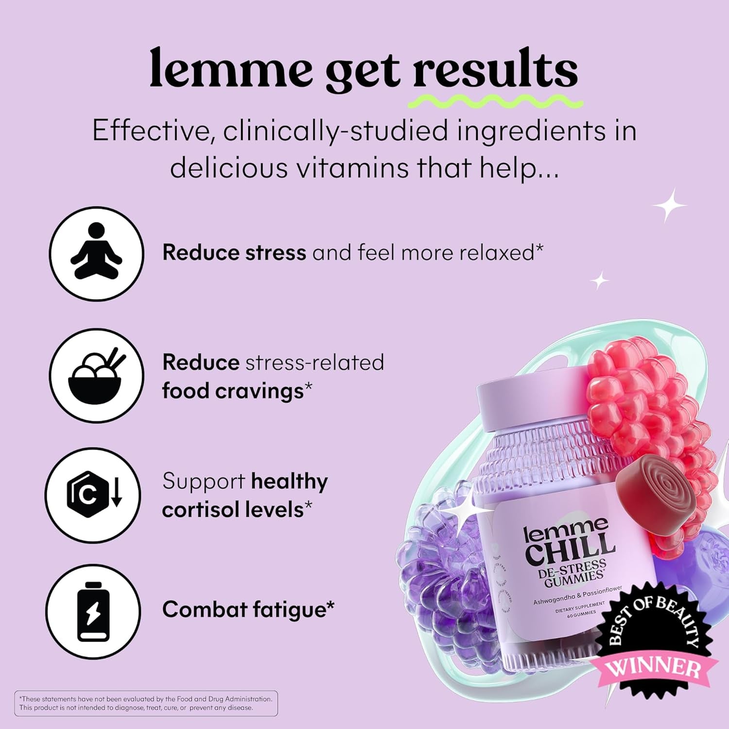 Chill Stress Relief Gummies with 300Mg KSM-66 Ashwagandha, Lemon Balm, Passionflower & Goji to Support Relaxation, Healthy Cortisol & Sleep - Gluten-Free, Non-Gmo, Mixed Berry (60 Count) TLBH