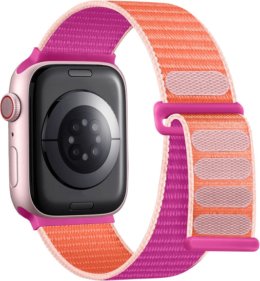Soft and Breathable Sport Nylon Loop Strap Compatible with Apple Watch Bands 38MM 40MM 41MM 42MM 44MM 45MM 49MM, Women Men Adjustable Straps Compatible with Iwatch Series SE 9/8/7/6/5/4/ Ultra