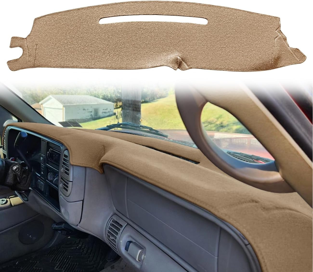 Dash Cover Custom Fit for Chevy Chevrolet Silverado 1500 LT/WT 2007-2013 2500 HD / 3500 HD 2007-2013, GMC Sierra 2007-2013 .Dashboard Cover Mat Pad Carpet (08-13, Black) Y74