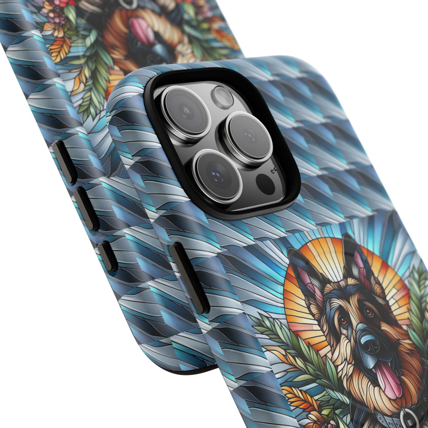 German Shepherd Stained Glass Tough Magnetic Cases