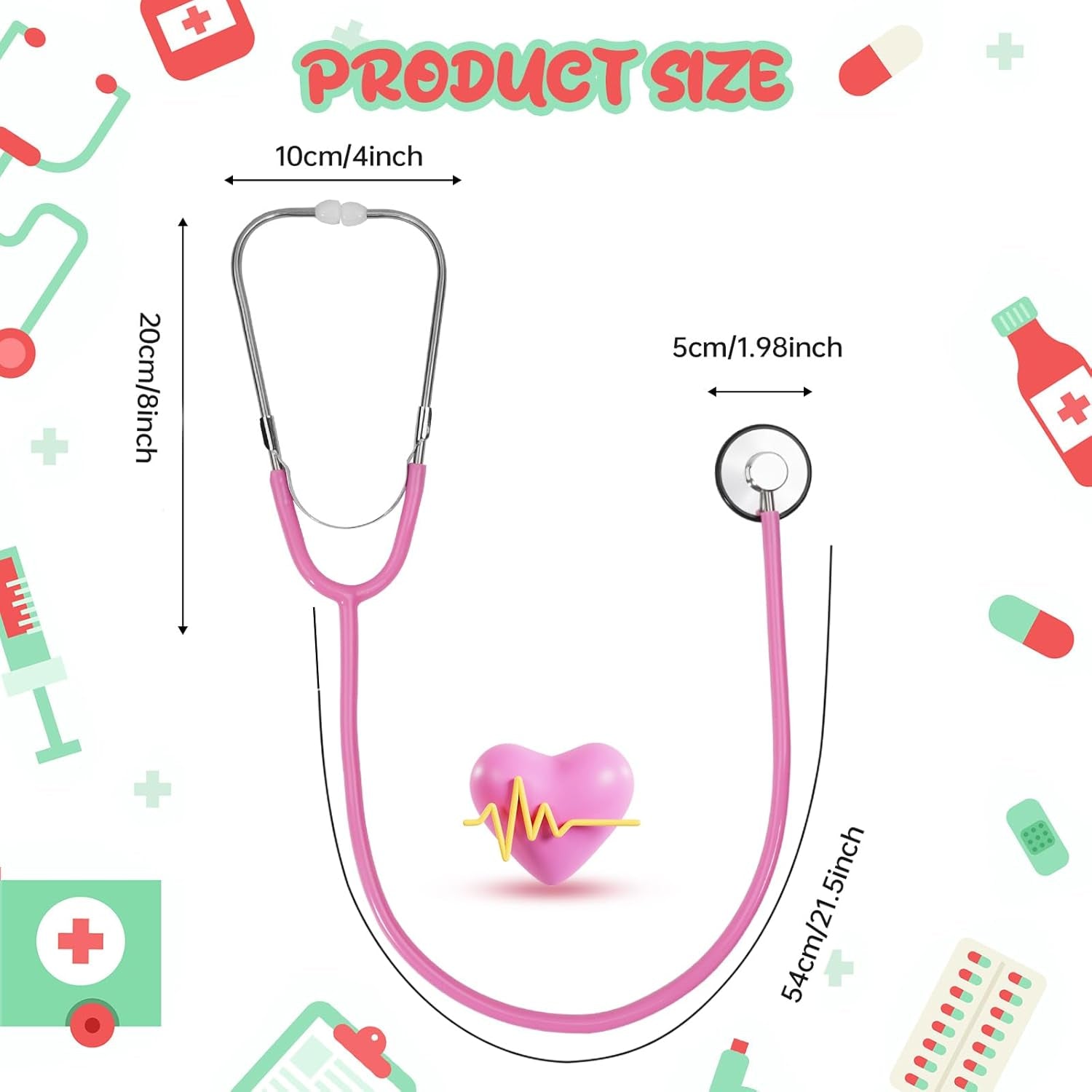Kids Stethoscope, Real Working Nursing Stethoscope for Kids, Doctor Game Toy for Girls Boys Doctor Nurse Cosplay Costume Accessories
