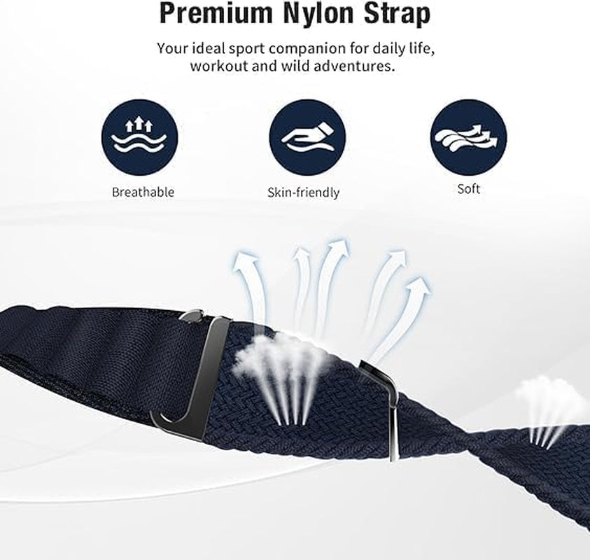 Alpine Loop Nylon Band - for Apple Watch Ultra 2/Ultra Band 42/44/45/46/49Mm, with Metal C-Hook Strap, Elastic and Adjustable, Compatible with Iwatch Ultra 2/Ultra/Se/Series 10 9 8 7 6 5 4 3 2 1